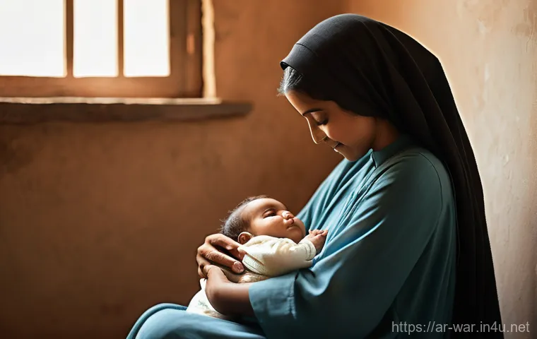 전쟁 소설 추천 - **Prompt 1: Glimmer of Hope in a Resilient Home** "A heartwarming scene featuring a young Arab m...
