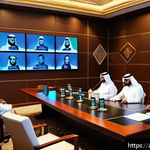드론 전쟁 윤리 문제 - A detailed digital painting of an Arabic-speaking military ethics conference room filled with divers...