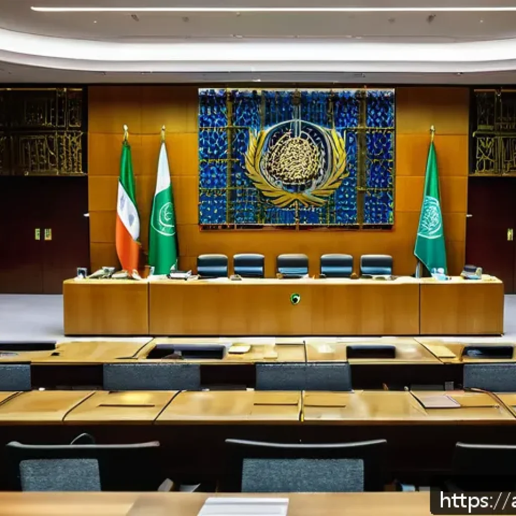 국제 전쟁 재판소 기능 - A solemn courtroom scene inside the International Criminal Court, showcasing diverse judges and lawy...