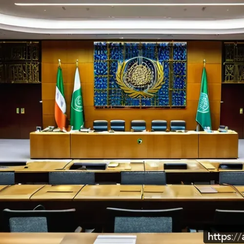 국제 전쟁 재판소 기능 - A solemn courtroom scene inside the International Criminal Court, showcasing diverse judges and lawy...